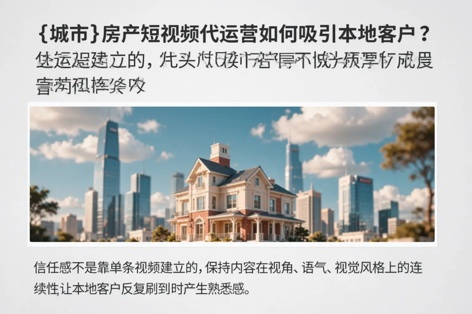 淄博房产短视频代运营如何吸引本地客户?