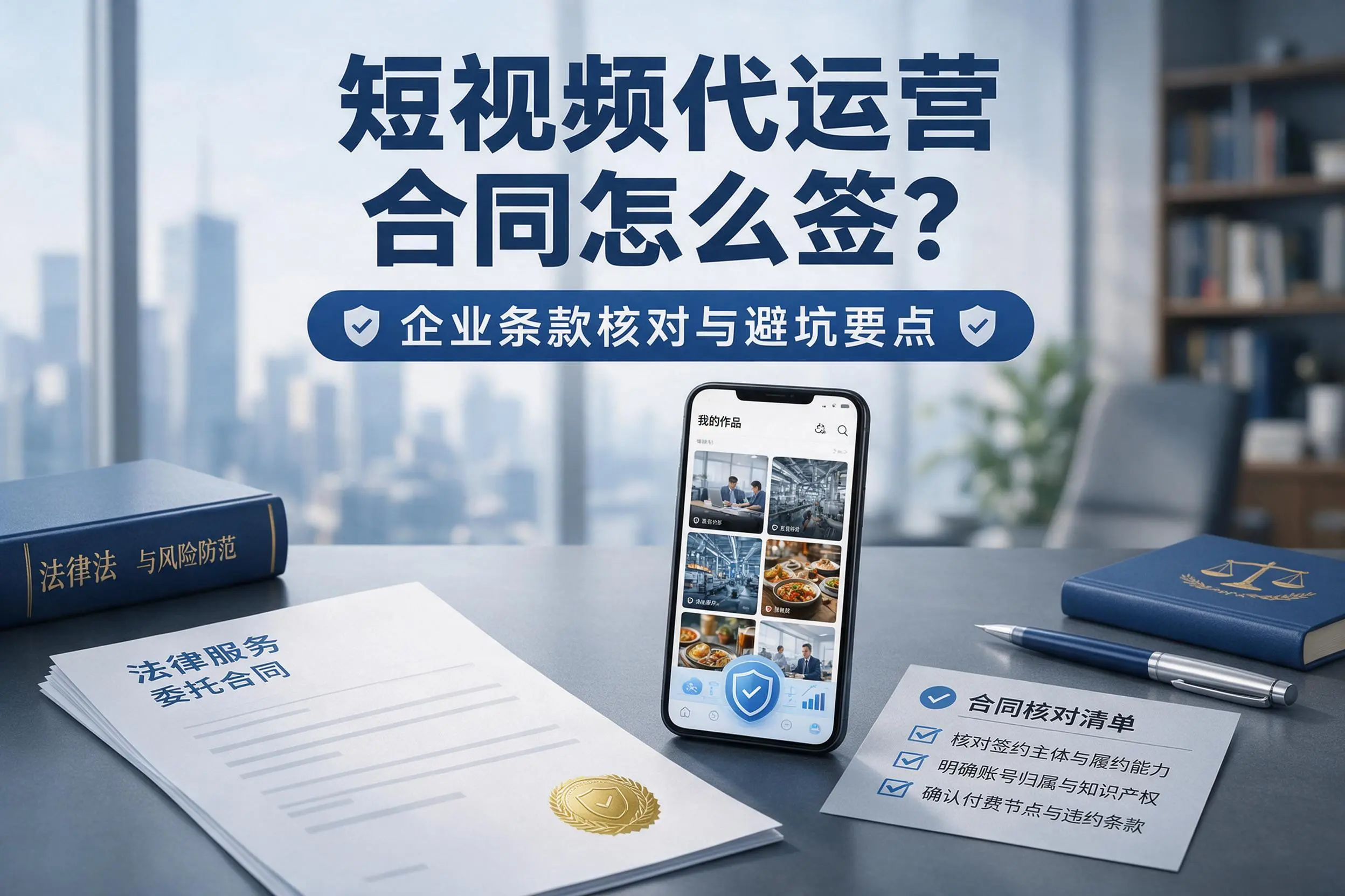 短视频代运营合同怎么签？淄博企业条款核对与避坑要点