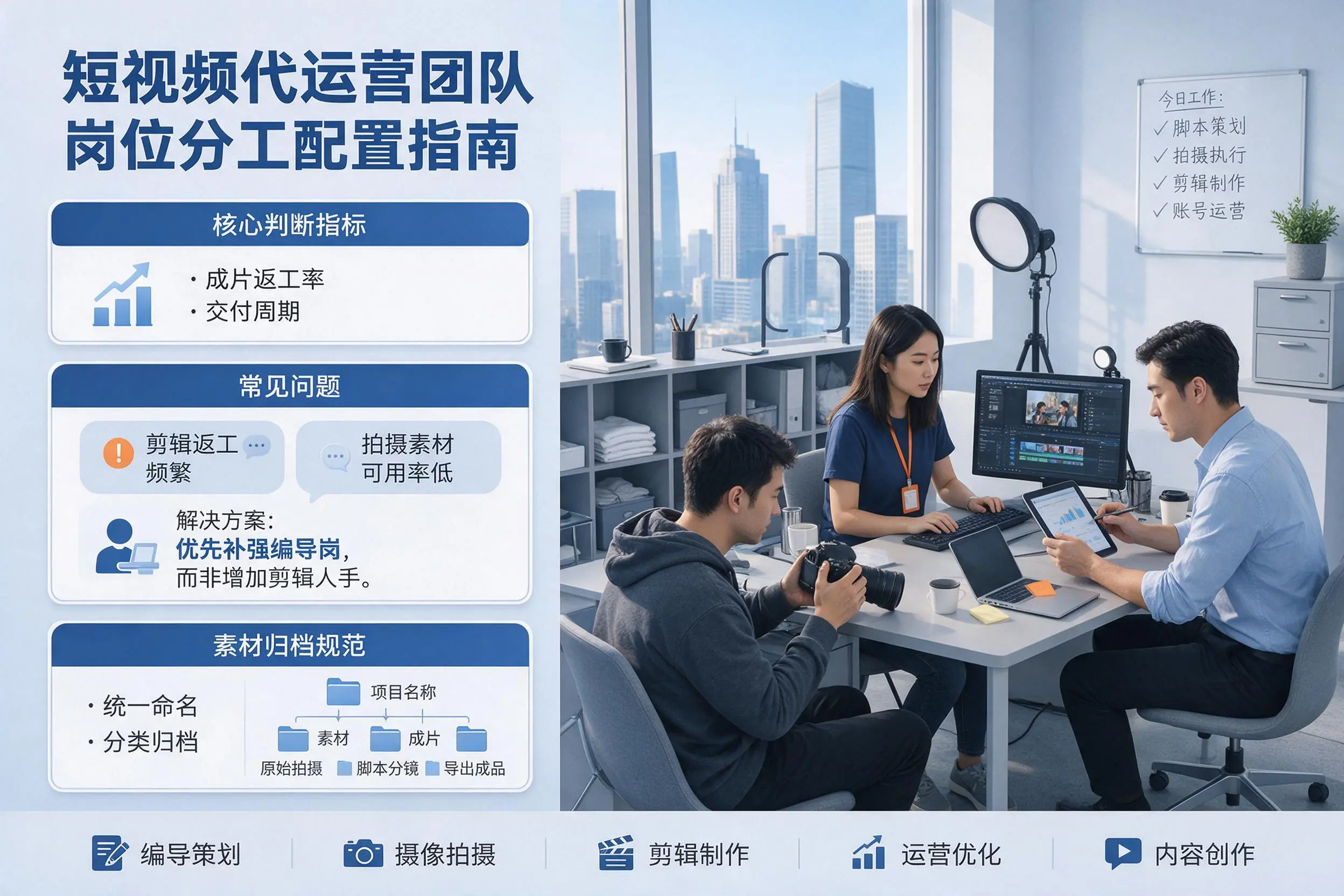 短视频代运营团队如何配置?淄博企业岗位分工科普说明