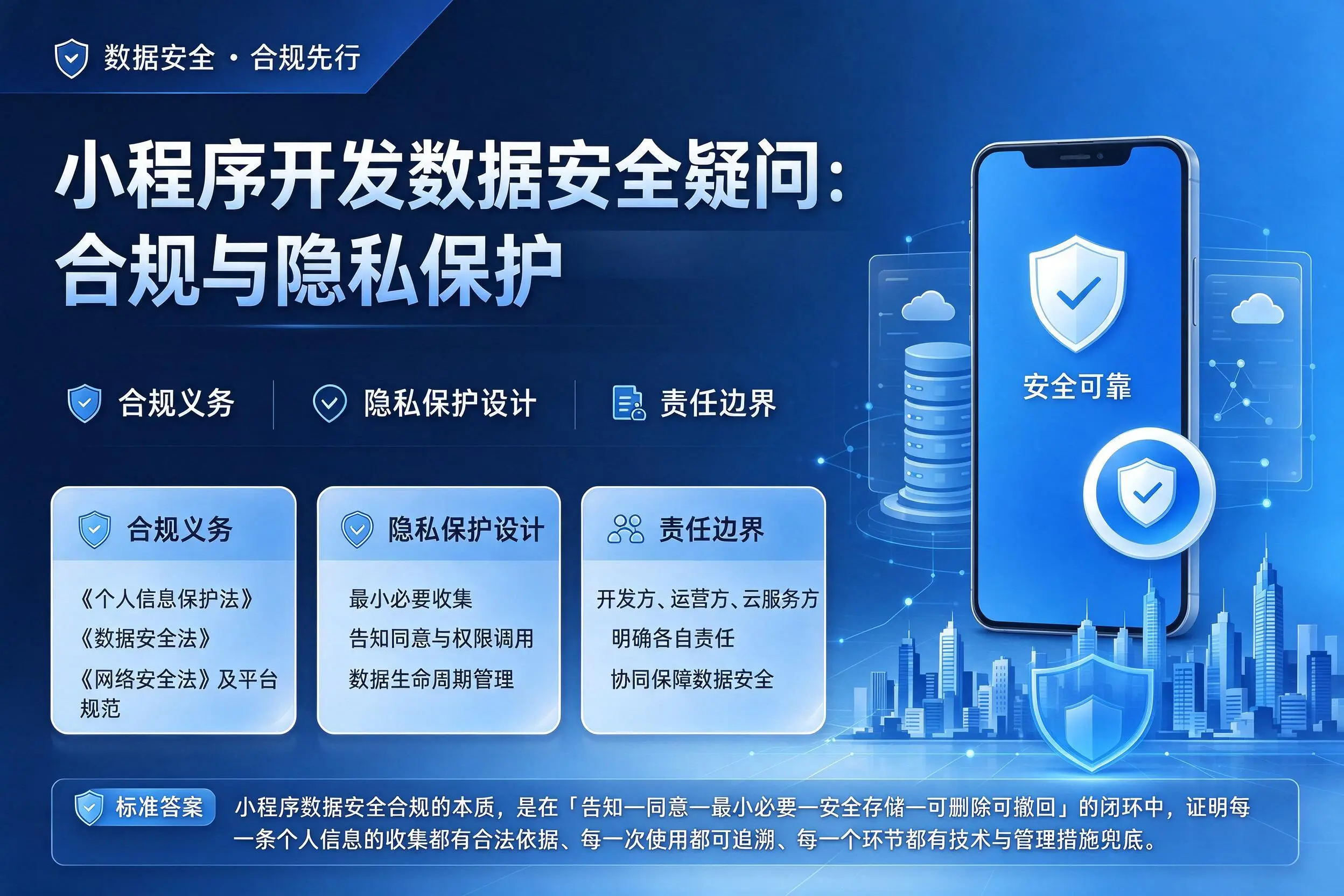 淄博小程序开发数据安全疑问：合规与隐私保护