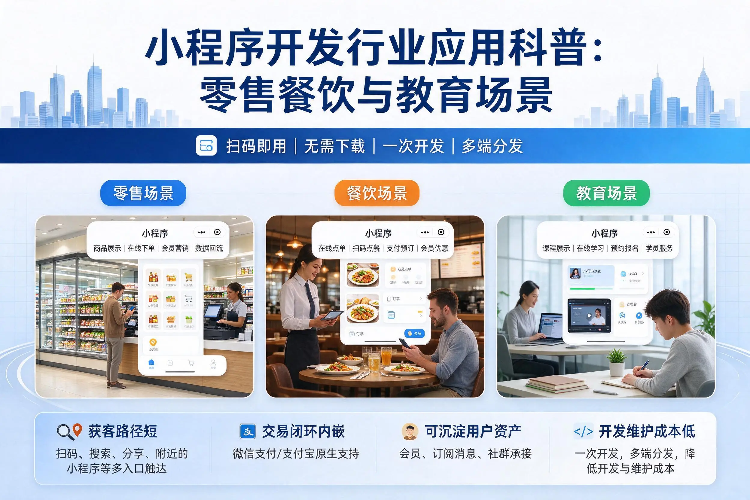 淄博小程序开发行业应用科普:零售餐饮与教育场景