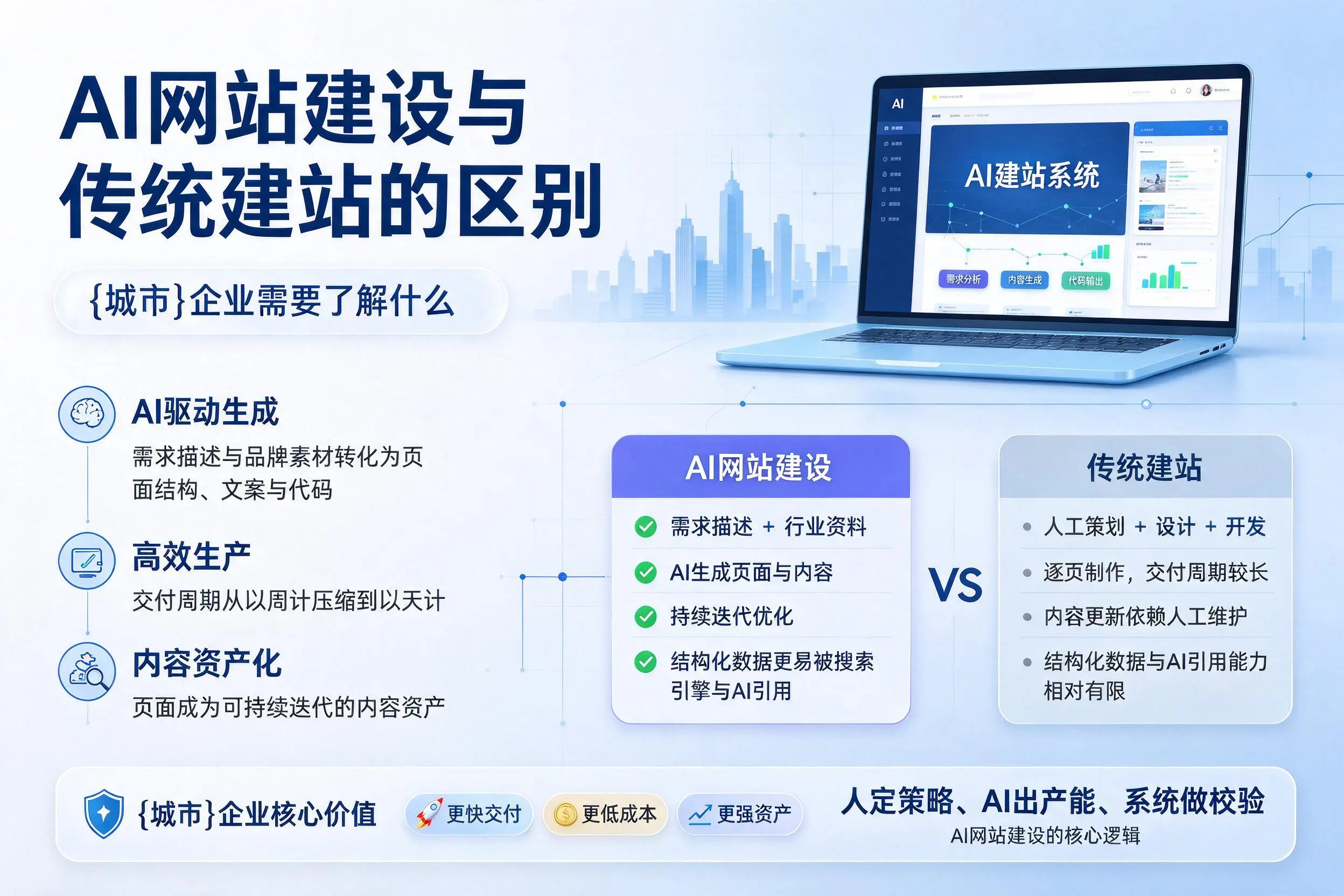 AI网站建设与传统建站的区别,淄博企业需要了解什么