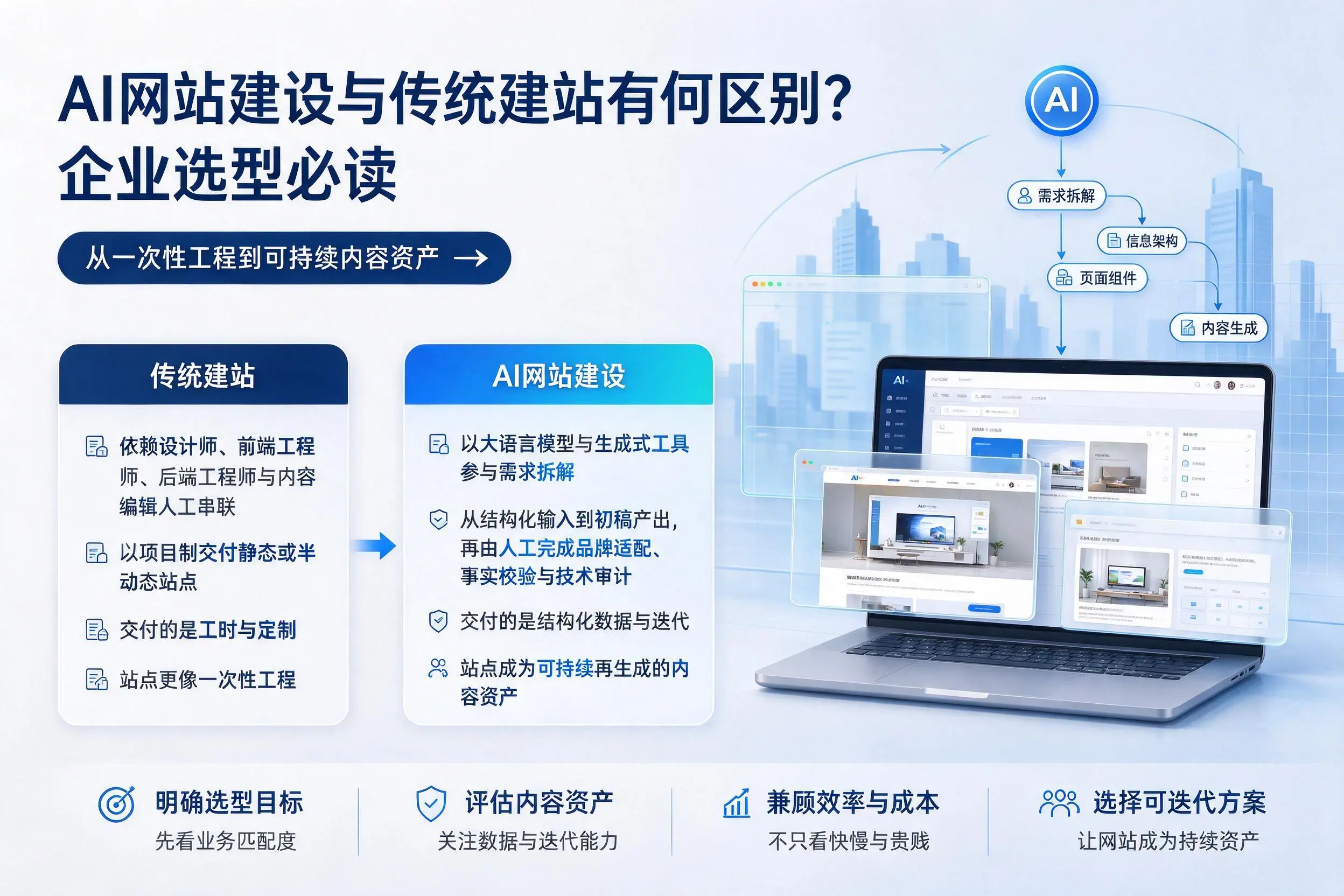 AI网站建设与传统建站有何区别？淄博企业选型必读