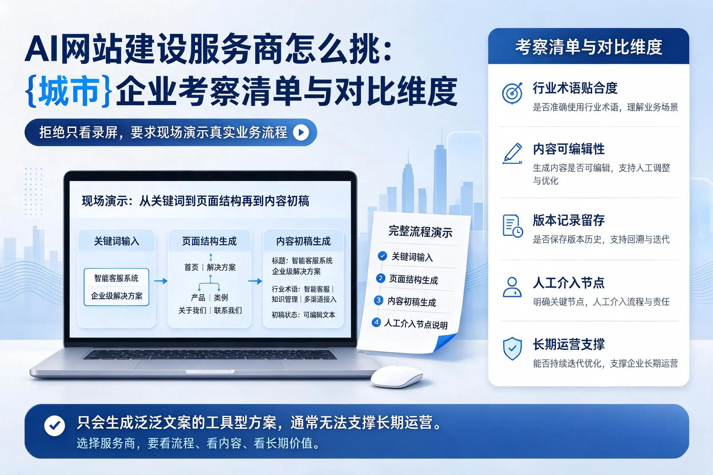 AI网站建设服务商怎么挑:淄博企业考察清单与对比维度